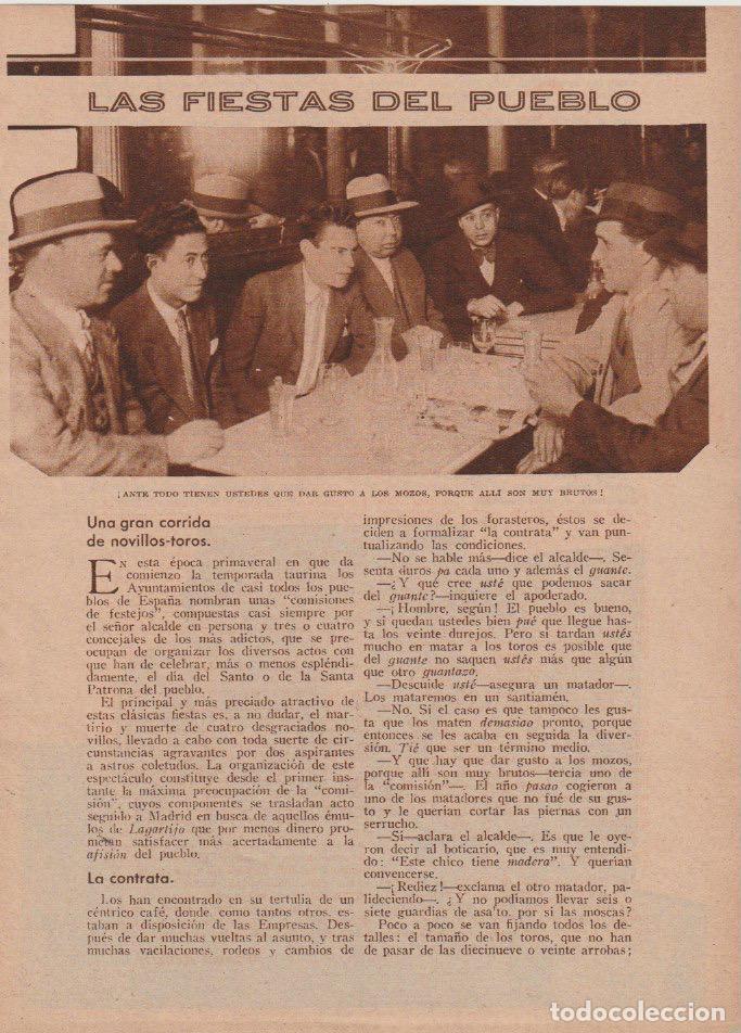 Coleccionismo de revistas y peri&oacute;dicos: Las fiestas del pueblo: corrida de novillos- toros, los vestidos, el encierro...- 1935