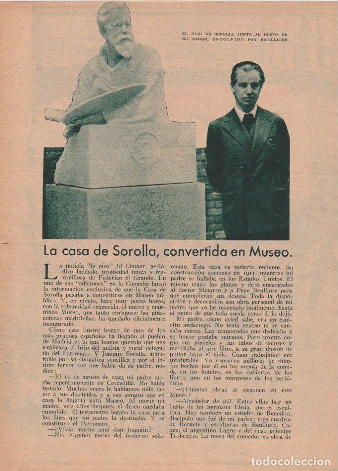 Coleccionismo de revistas y peri&oacute;dicos: * BENLLIURE * La Casa de Sorolla, convertida en Museo - 1935