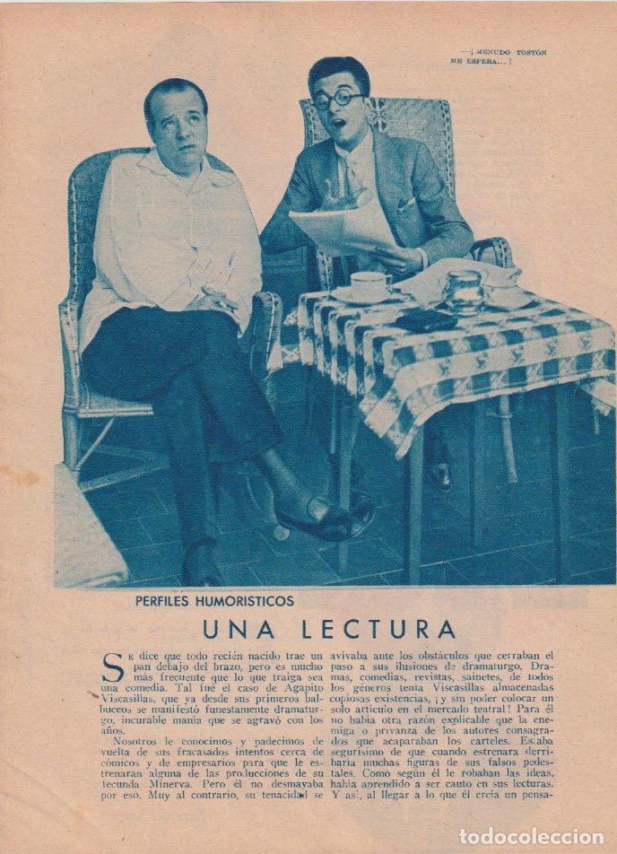 Coleccionismo de revistas y peri&oacute;dicos: Una lectura / texto de humor de Luis Gabald&oacute;n con los actores Ortas y Melgares - 1933