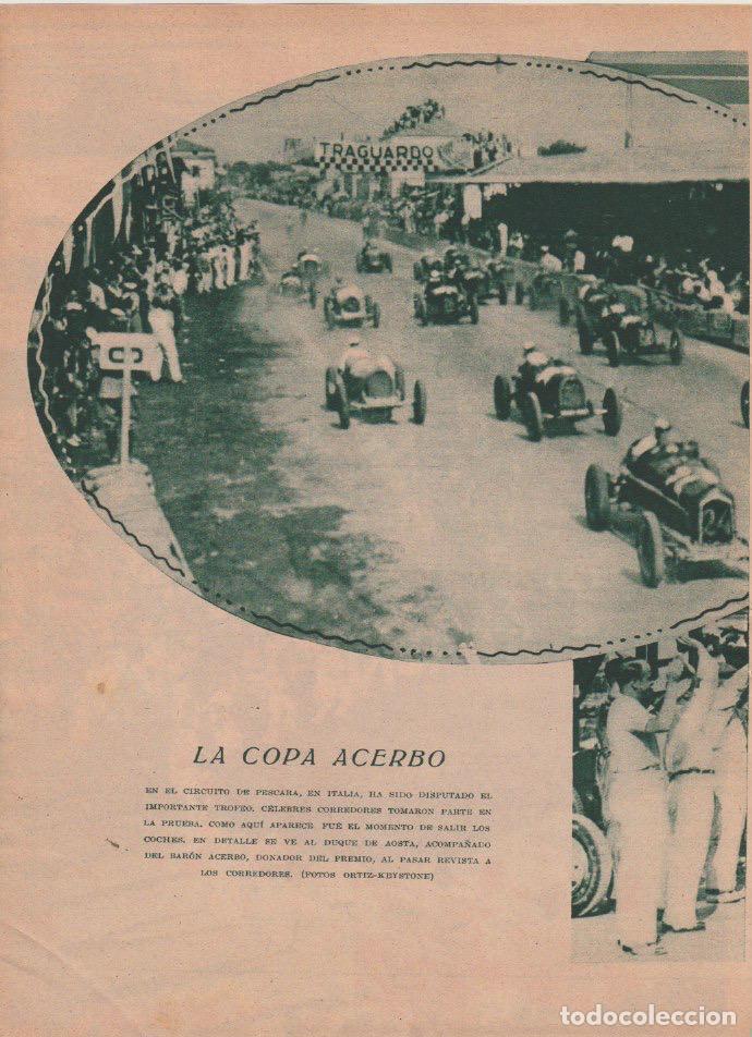 Coleccionismo de revistas y peri&oacute;dicos: * ITALIA * Cicrcuito de Pescara, automovilismo, duque de Aosta, copa Acerbo - 1933