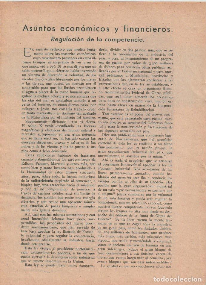Coleccionismo de revistas y peri&oacute;dicos: Asuntos econ&oacute;micos y financieros: regulaci&oacute;n de la competencia / Juan Antonio de Oropesa - 1933