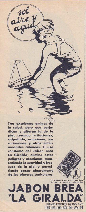 Coleccionismo de revistas y peri&oacute;dicos: Publicidad jab&oacute;n brea La Giralda - 1933