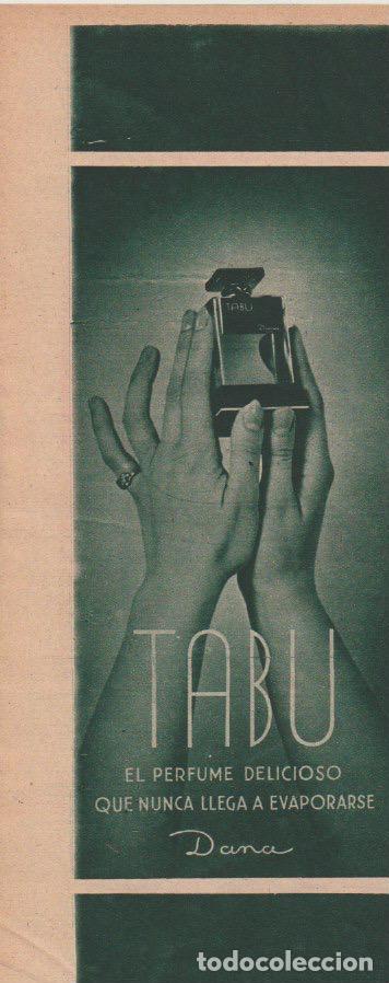 Coleccionismo de revistas y peri&oacute;dicos: Publicidad perfume Tab&uacute; de Dana - 1933