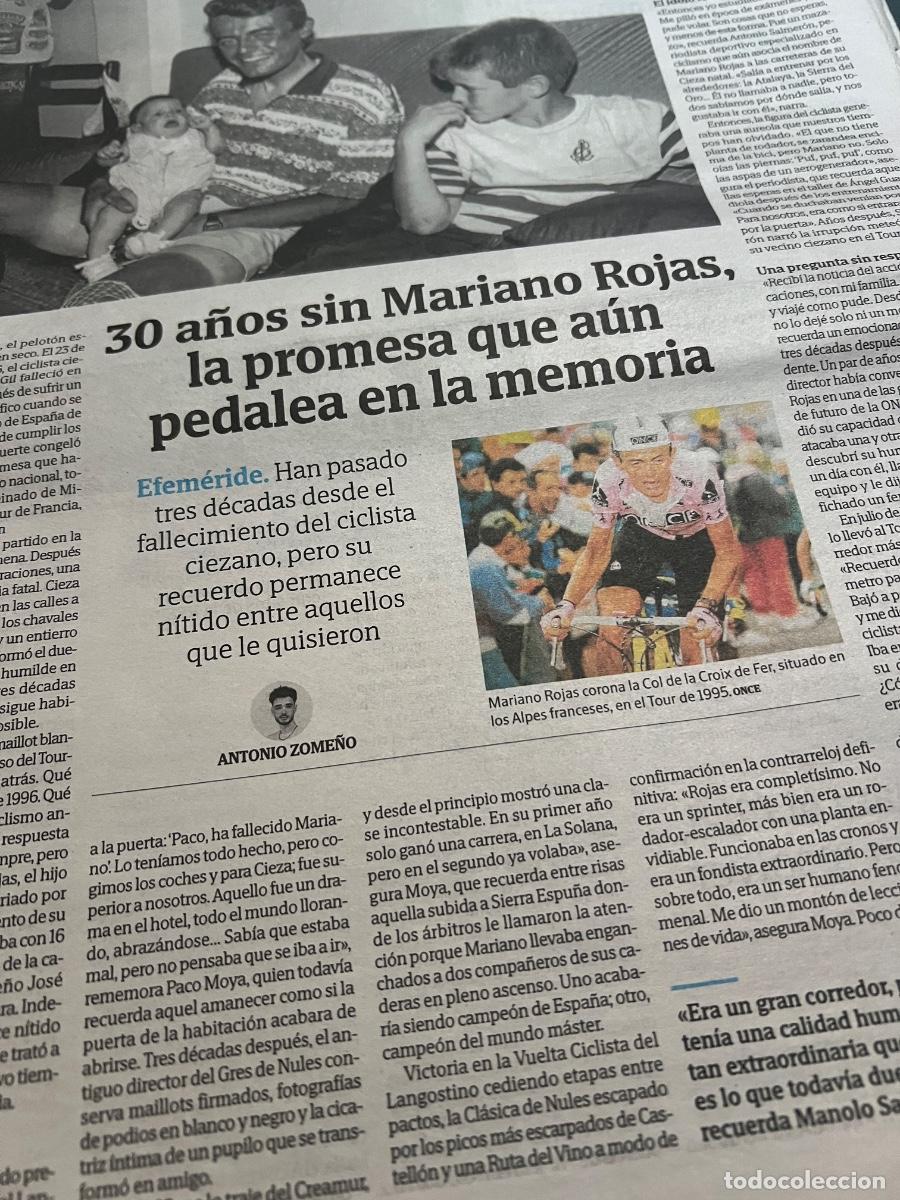 Coleccionismo de revistas y peri&oacute;dicos: Art&iacute;culo sobre MARIANO ROJAS. CICLISMO.