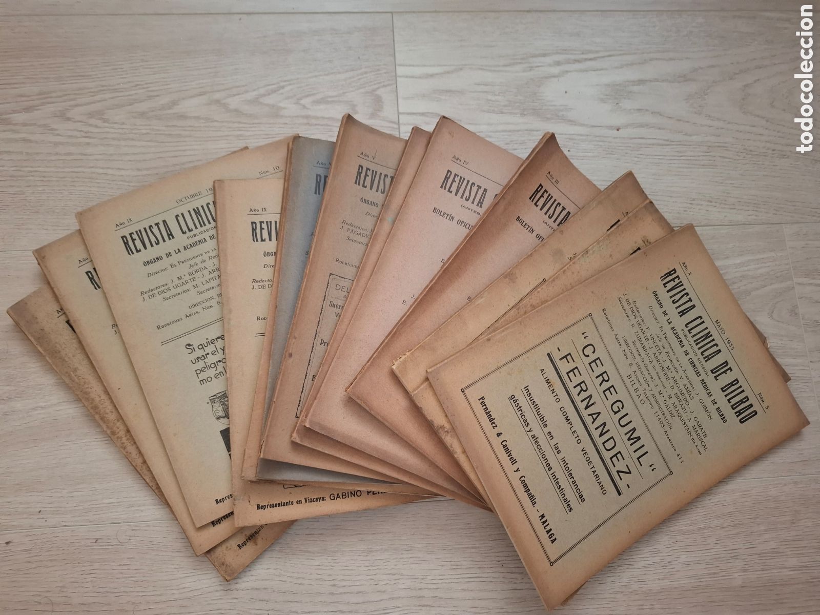 Coleccionismo de revistas y peri&oacute;dicos: Revista cl&iacute;nica de Bilbao, lote catorce n&uacute;meros de esta revista a&ntilde;os 20 y 30, ver detalle. Medicina