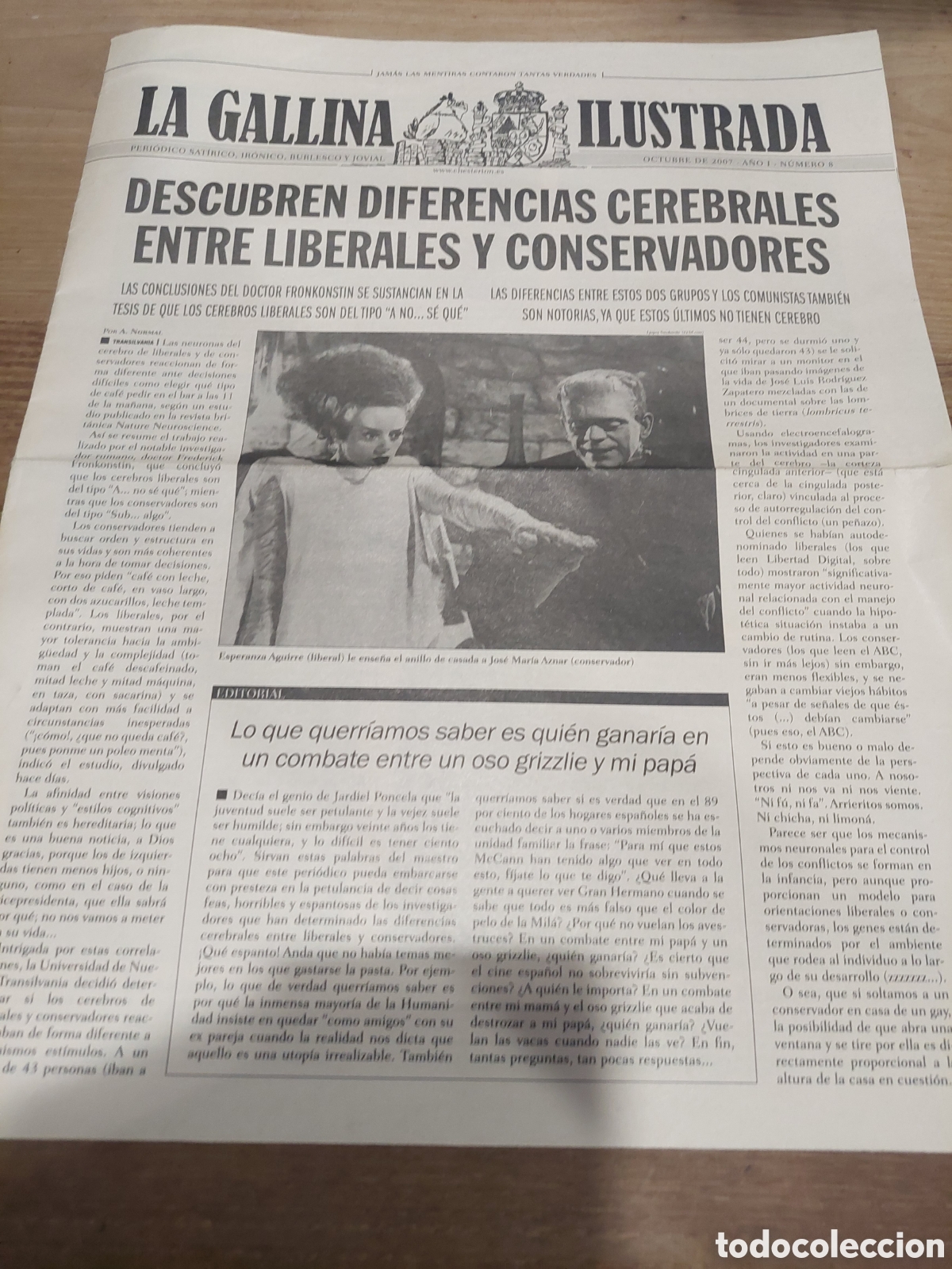 Coleccionismo de revistas y peri&oacute;dicos: REVISTA LA GALLINA ILUSTRADA ZAPATERO DADME EL VOTO CAMARADAS 2007 A&Ntilde;O 1 N&Uacute;MERO 8 LIBERAKES Y CONSE