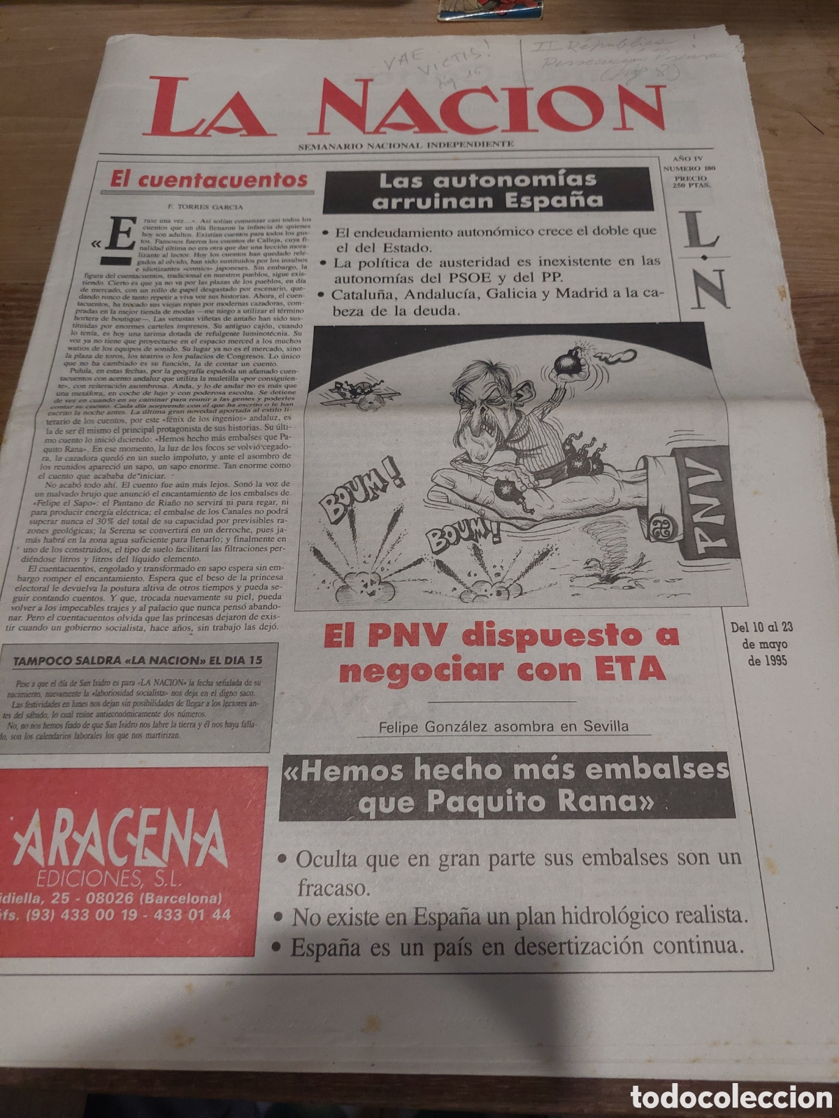 Coleccionismo de revistas y peri&oacute;dicos: REVISTA LA RAZON N&Uacute;MERO 180 TENEMOS M&Aacute;S REVISTAS 1995
