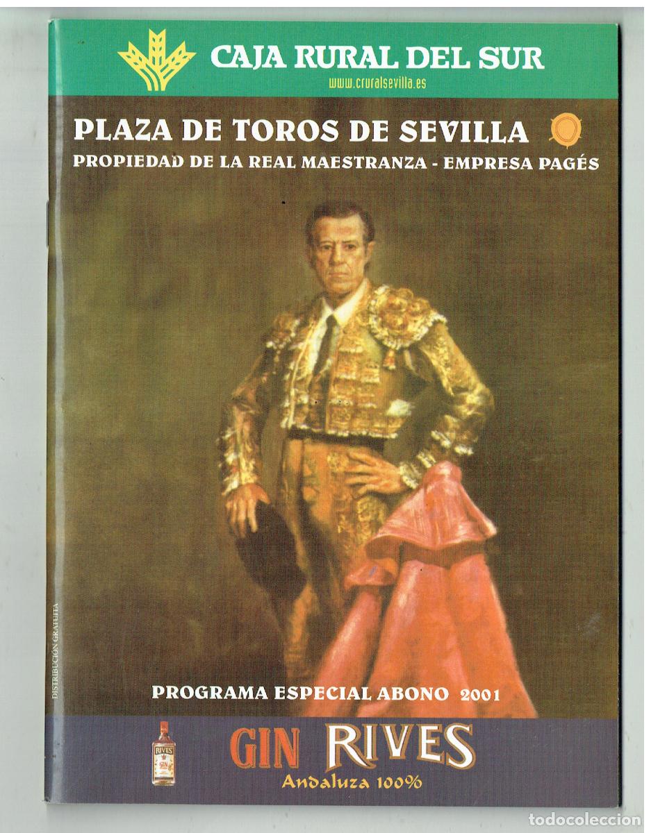 Coleccionismo de revistas y peri&oacute;dicos: PLAZA DE TOROS DE SEVILLA. PROGRAMA ESPECIAL ABONO 2001. (C/41)