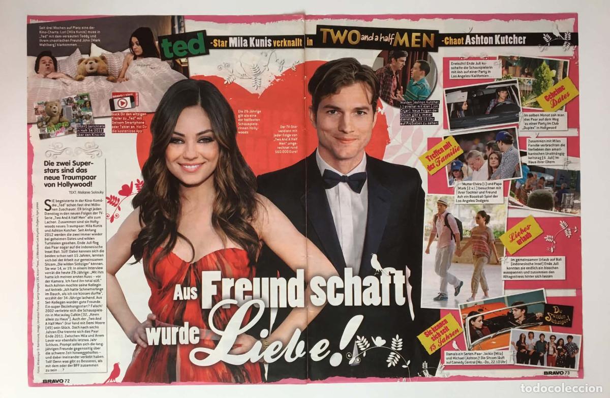 Coleccionismo de revistas y peri&oacute;dicos: Mila Kunis & Ashton Kutcher Original Double Page Spread A3 - Bravo Magazine Germany 2012 TV Series