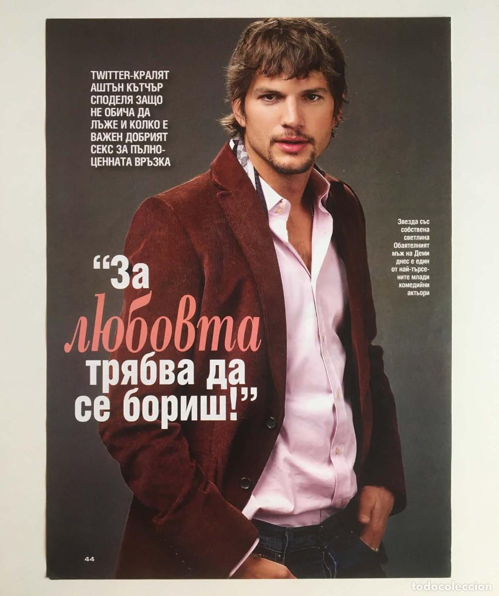 Coleccionismo de revistas y peri&oacute;dicos: Ashton Kutcher Original Vintage Clipping Mini Poster A5 - JOY Magazine Bulgaria TV Series Movie