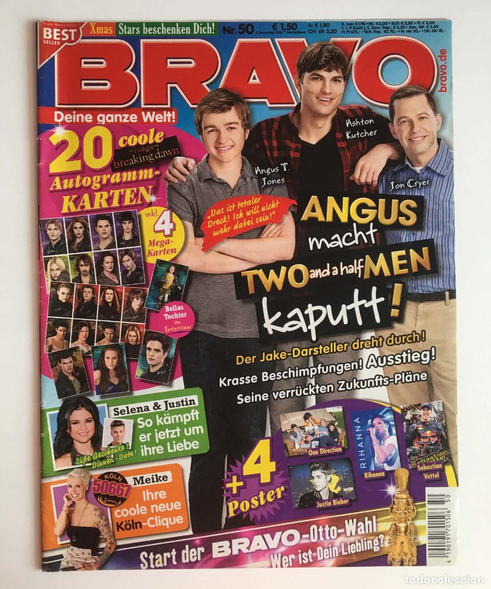 Coleccionismo de revistas y peri&oacute;dicos: Angus T. Jones Ashton Kutcher Jon Cryer Two and a Half Men Original Cover & Article - Bravo Germany