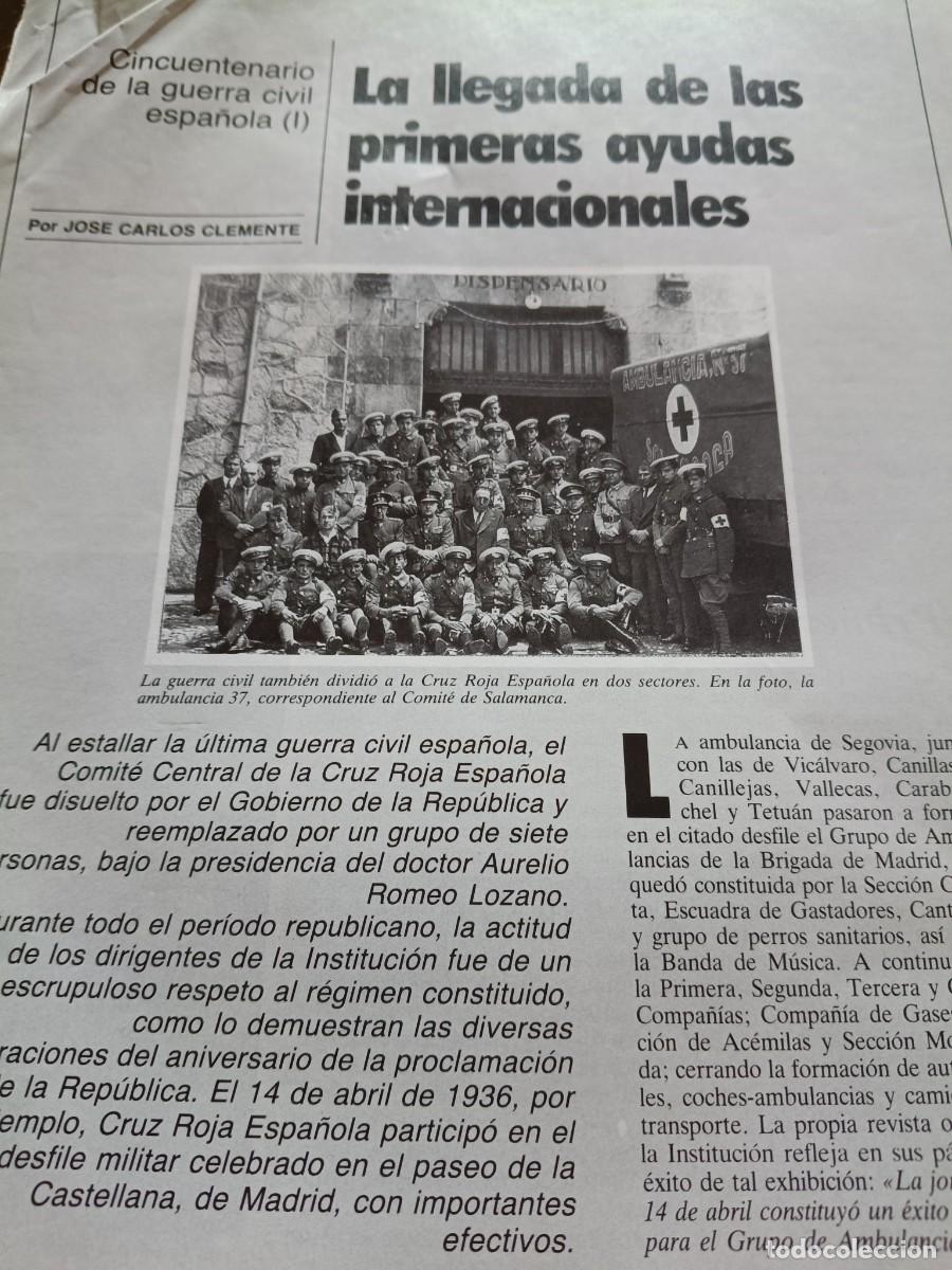 Coleccionismo de revistas y peri&oacute;dicos: LA CRUZ ROJA Y LA GUERRA CIVIL ESPA&Ntilde;OLA. JOSE CARLOS CLEMENTE. 3 P&Aacute;GINAS REVISTA CRUZ ROJA MAYO 1986
