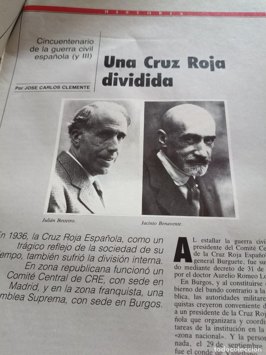 Coleccionismo de revistas y peri&oacute;dicos: LA CRUZ ROJA DIVIDIDA DURANTE LA GUERRA CIVIL ESPA&Ntilde;OLA. 4 P&Aacute;GINAS REVISTA CRUZ ROJA JULIO 1986