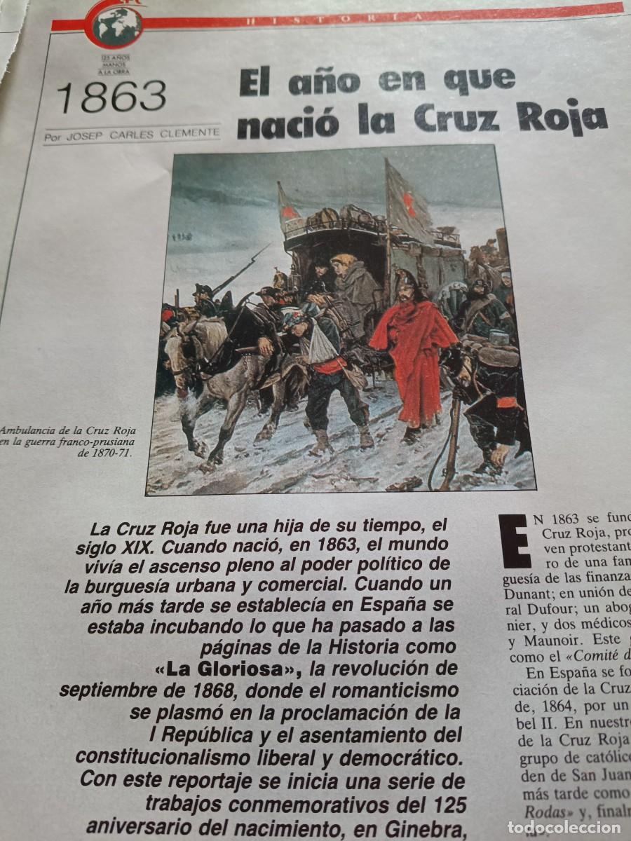 Coleccionismo de revistas y peri&oacute;dicos: ESPA&Ntilde;A EL A&Ntilde;O QUE NACI&Oacute; LA CRUZ ROJA. JOSEP CARLES CLEMENTE. 3 P&Aacute;GINAS REVISTA CRUZ ROJA ENERO 1988