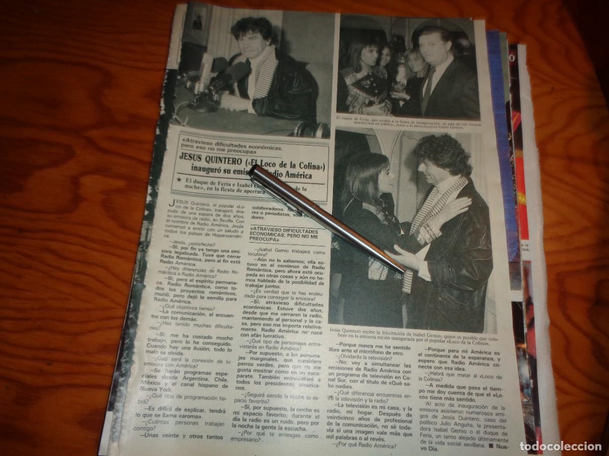Coleccionismo de revistas y peri&oacute;dicos: RECORTE : JESUS QUINTERO, INAUGURA EMISORA , RADIO AMERICA. SEMANA, FBRO 1990
