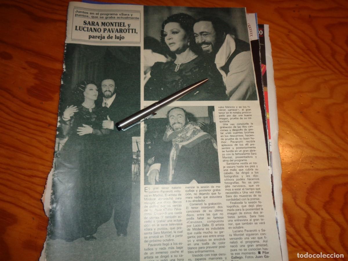 Coleccionismo de revistas y peri&oacute;dicos: RECORTE : SARA MONTIEL Y LUCIANO PAVAROTTI. SEMANA, FBRO 1990
