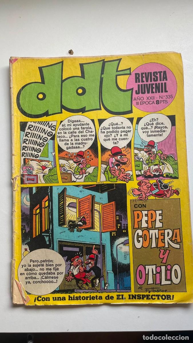 Coleccionismo de revistas y peri&oacute;dicos: Revista juvenil DDT - A&ntilde;o XXII, N&uacute;m. 335 (III &Eacute;poca) con Pepe Gotera y Otilio - Bruguera (8 Pts.)