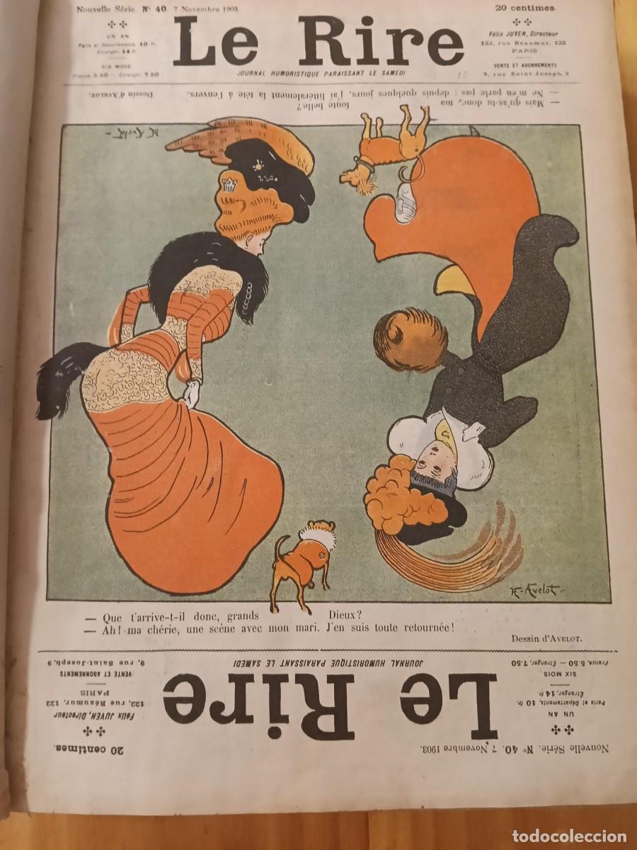 Coleccionismo de revistas y peri&oacute;dicos: Le Rire, 1903-1904. Ilustraciones de Xavier Gos&eacute; y Joan Cardona, entre otros.