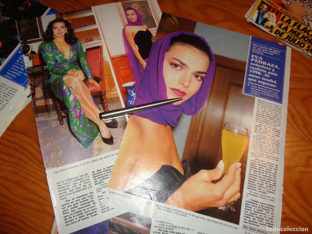 Coleccionismo de revistas y peri&oacute;dicos: RECORTE : EVA PEDRAZA, MISS ESPA&Ntilde;A 88. SEMANA, ENERO 1990