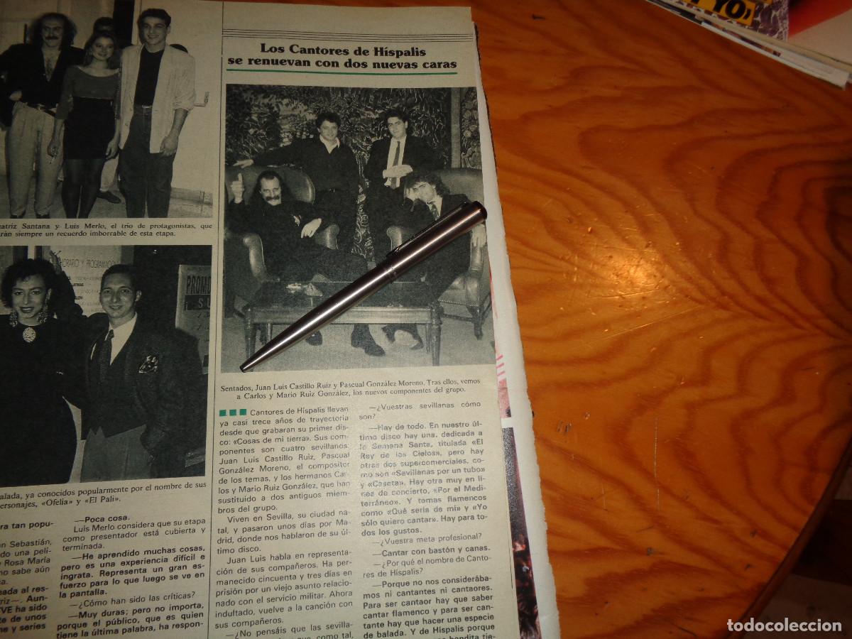Collection Magazines and Newspapers: RECORTE : LOS CANTORES DE HISPALIS, SE RENUEVAN CON 2 NUEVAS CARAS. SEMANA, ENERO 1990