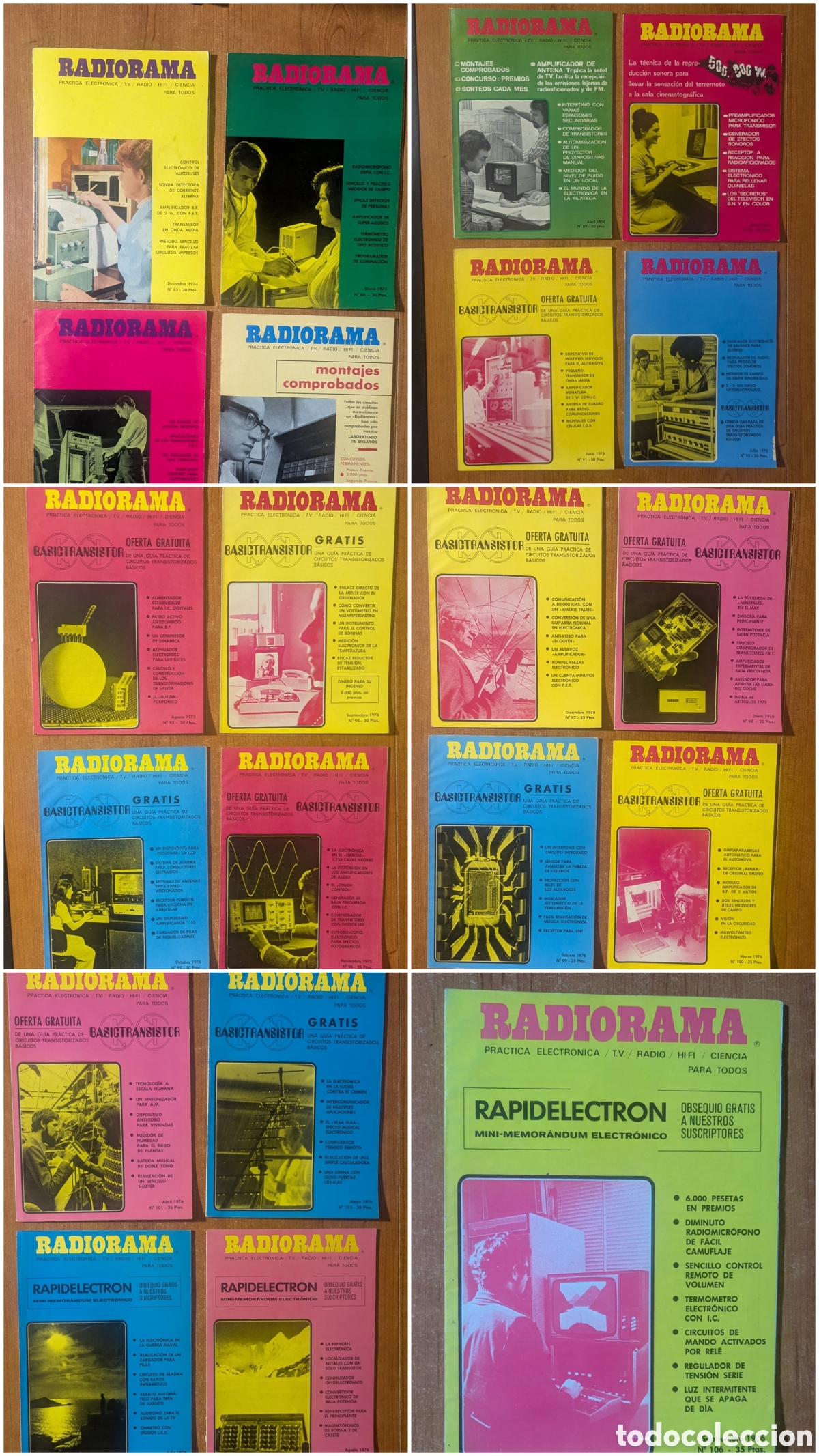 Collection Magazines and Newspapers: Revistas RADIORAMA 1975/76 N&ordm; 85 86 87 88 89 90 91 92 93 94 95 96 97 98 99 100 101 102 104 105 106