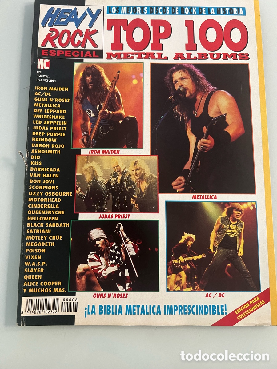 Coleccionismo de revistas y peri&oacute;dicos: Heavy Rock Especial n&ordm; 8. Top 100 Metal Albums. La Biblia Metalica imprescindible. 1991