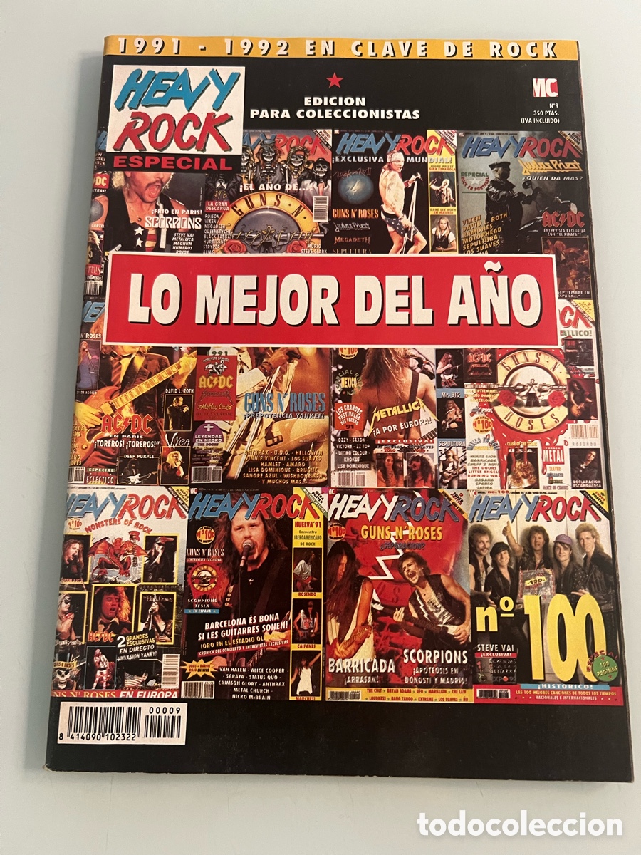 Coleccionismo de revistas y peri&oacute;dicos: Heavy Rock Especial n&ordm; 9.Anuario 1991. Contiene calendario 1992.