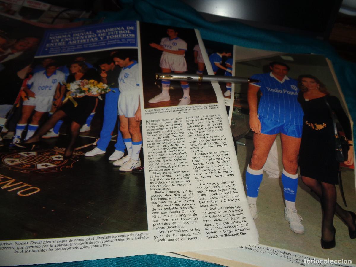 Coleccionismo de revistas y peri&oacute;dicos: RECORTE : NORMA DUVAL, MADRINA EN ENCUENTRO DE FUTBOL. SEMANA, ENERO 1990