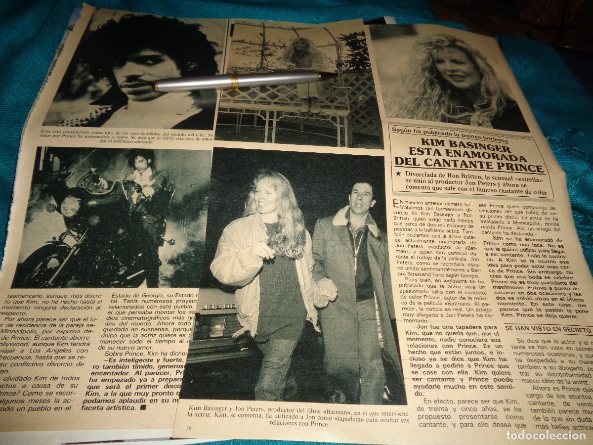 Coleccionismo de revistas y peri&oacute;dicos: RECORTE : KIM BASINGER Y PRINCE. SEMANA, ENERO 1990