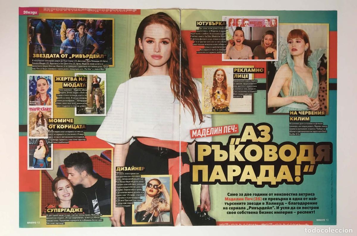 Coleccionismo de revistas y peri&oacute;dicos: Madelaine Petsch Riverdale Double-Page Article Clipping A3 - Bravo Magazine Bulgaria TV Series