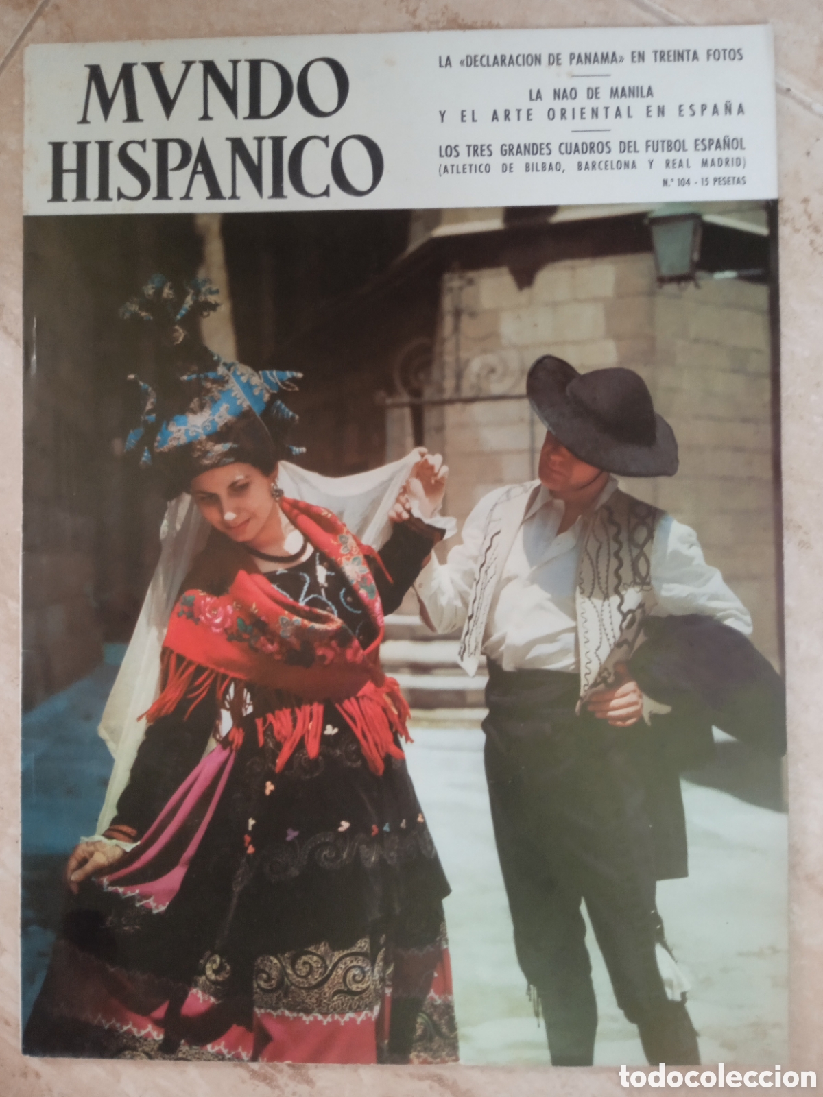 Coleccionismo de revistas y peri&oacute;dicos: Mundo Hispanico n&deg;114 Atl&eacute;tico Bilbao Barcelona y Real Madrid temporada 1956-57 Aranjuez Hemingway