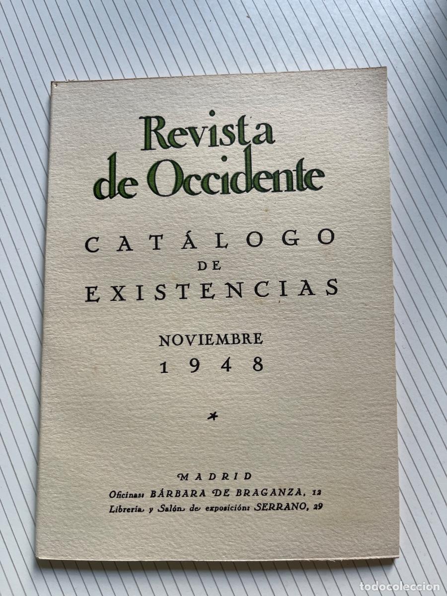Coleccionismo de revistas y peri&oacute;dicos: Cat&aacute;logo de existencias de Revista de Occidente noviembre 1948, Madrid