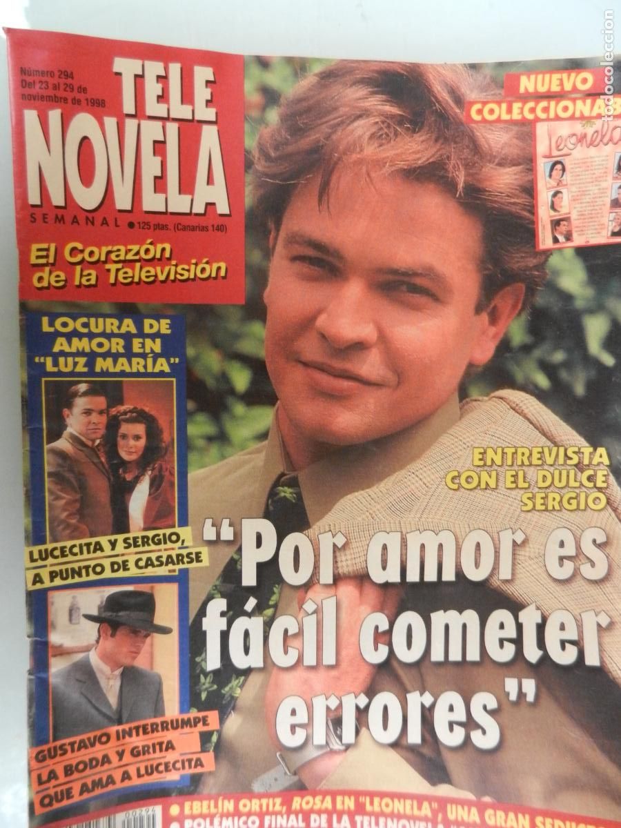 Coleccionismo de revistas y peri&oacute;dicos: TELE NOVELA SEMANAL N&ordm; 294 - 11-1998 - EL CORAZON DE LA TELE - POR AMOR ES FACIL COMETER ERRORES