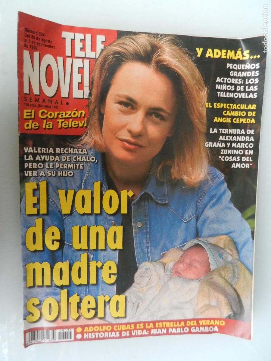 Coleccionismo de revistas y peri&oacute;dicos: TELE NOVELA SEMANAL N&ordm; 334- 09-1999 - EL CORAZON DE LA TELE -EL VALOR DE UN MADRE SOLTERA