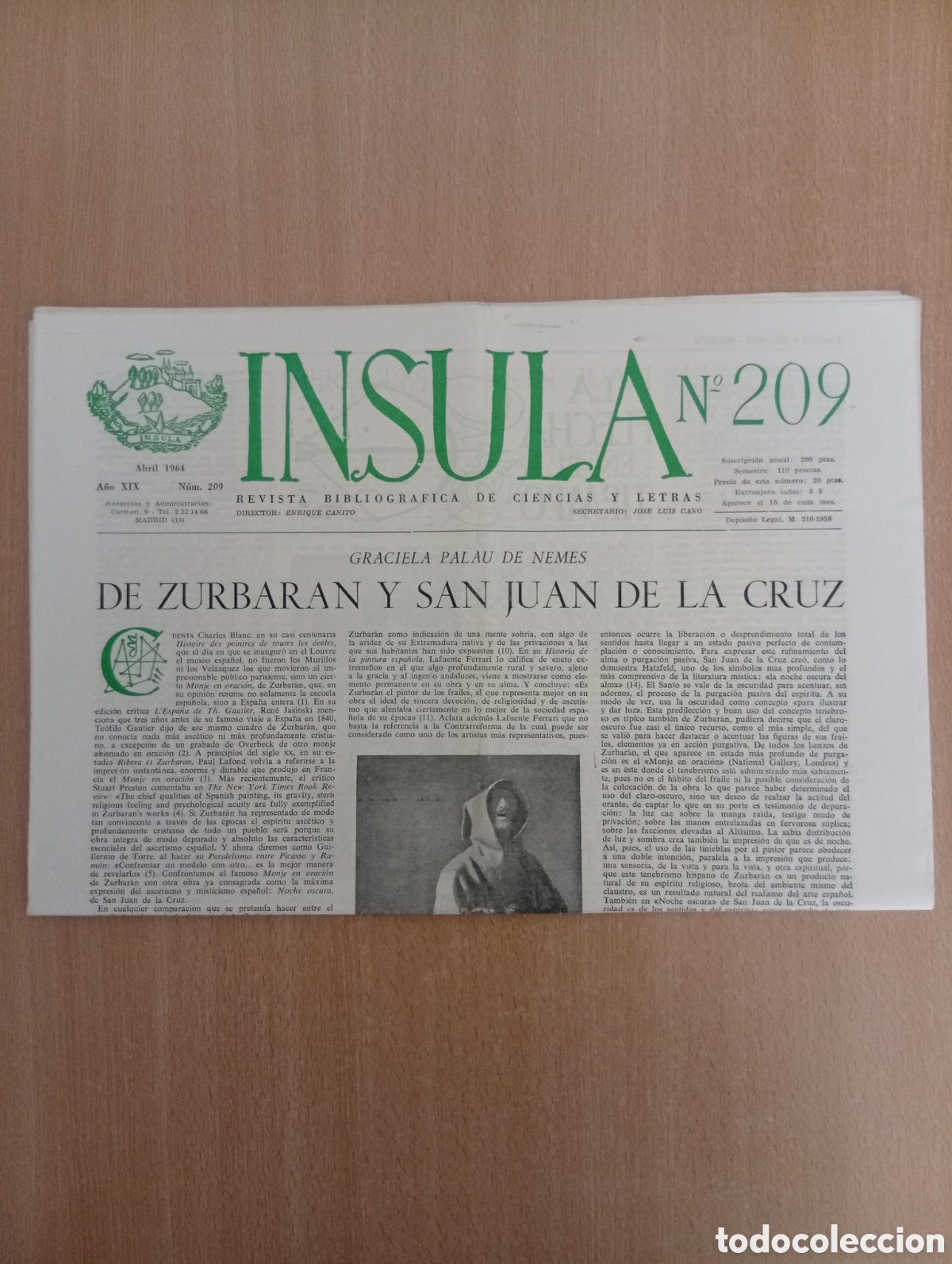 Coleccionismo de revistas y peri&oacute;dicos: &Iacute;NSULA. REVISTA BIBLIOGR&Aacute;FICA DE CIENCIAS Y LETRAS / N&ordm; 209