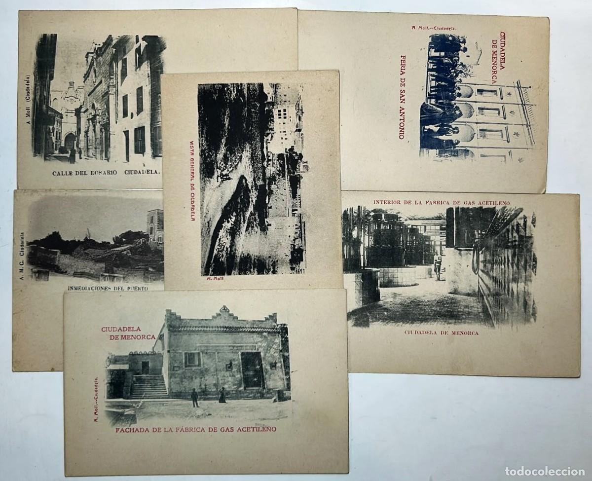 Coleccionismo de revistas y peri&oacute;dicos: Colecci&oacute;n de 6 postales de Ciudadela de Menorca. Anterior a 1905.