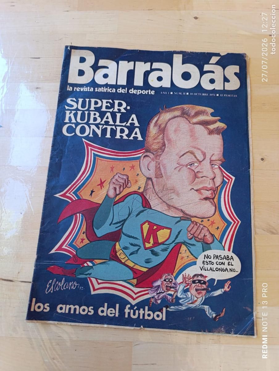 Coleccionismo de revistas y peri&oacute;dicos: BARRABAS 2 , LA REVISTA SATIRICA DEL DEPORTE. KUBALA FUTBOL BAR&Ccedil;A...