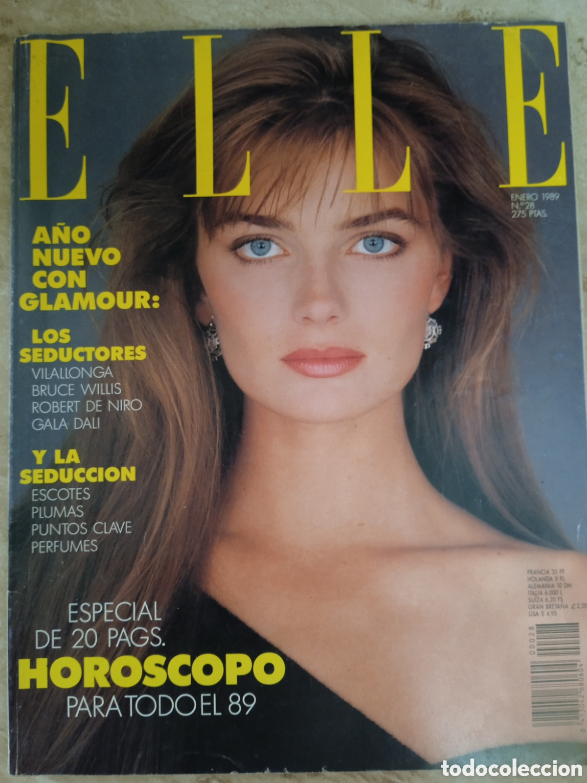 Coleccionismo de revistas y peri&oacute;dicos: Revista ELLE N&deg;28 enero '89 Portada Paulina Porizkova Ana Torroja Gala Dal&iacute;