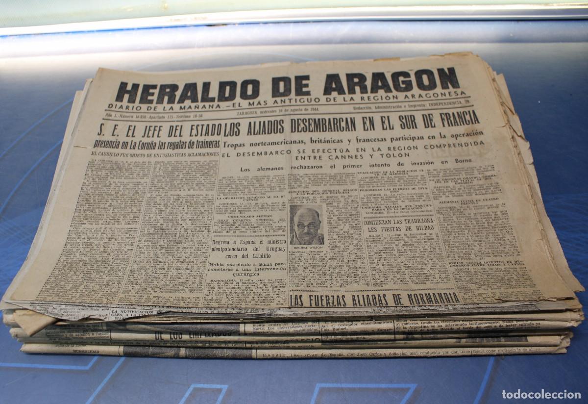 Coleccionismo de revistas y peri&oacute;dicos: Heraldo de Arag&oacute;n. Peri&oacute;dicos antiguos. A&ntilde;os 40, 50 y 70.