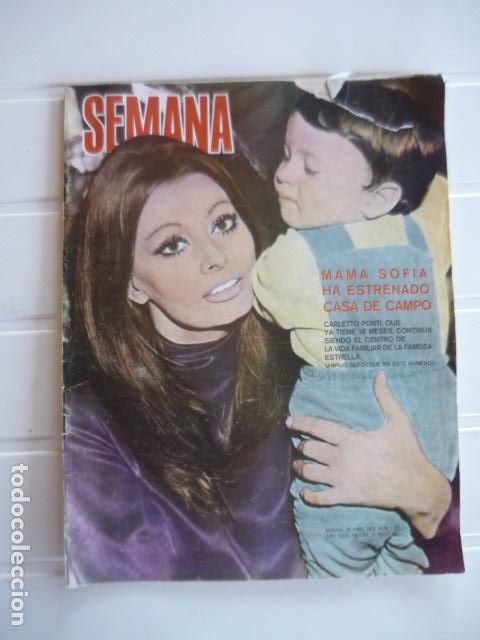 Coleccionismo de revistas y peri&oacute;dicos: REVISTA SEMANA 1575 25 ABRIL 1970 SOF&Iacute;A LOREN