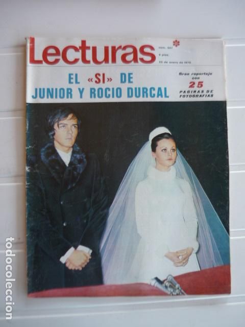 Coleccionismo de revistas y peri&oacute;dicos: REVISTA LECTURAS 927 23 ENERO 1970 BODA DE JUNIOR Y ROC&Iacute;O DURCAL