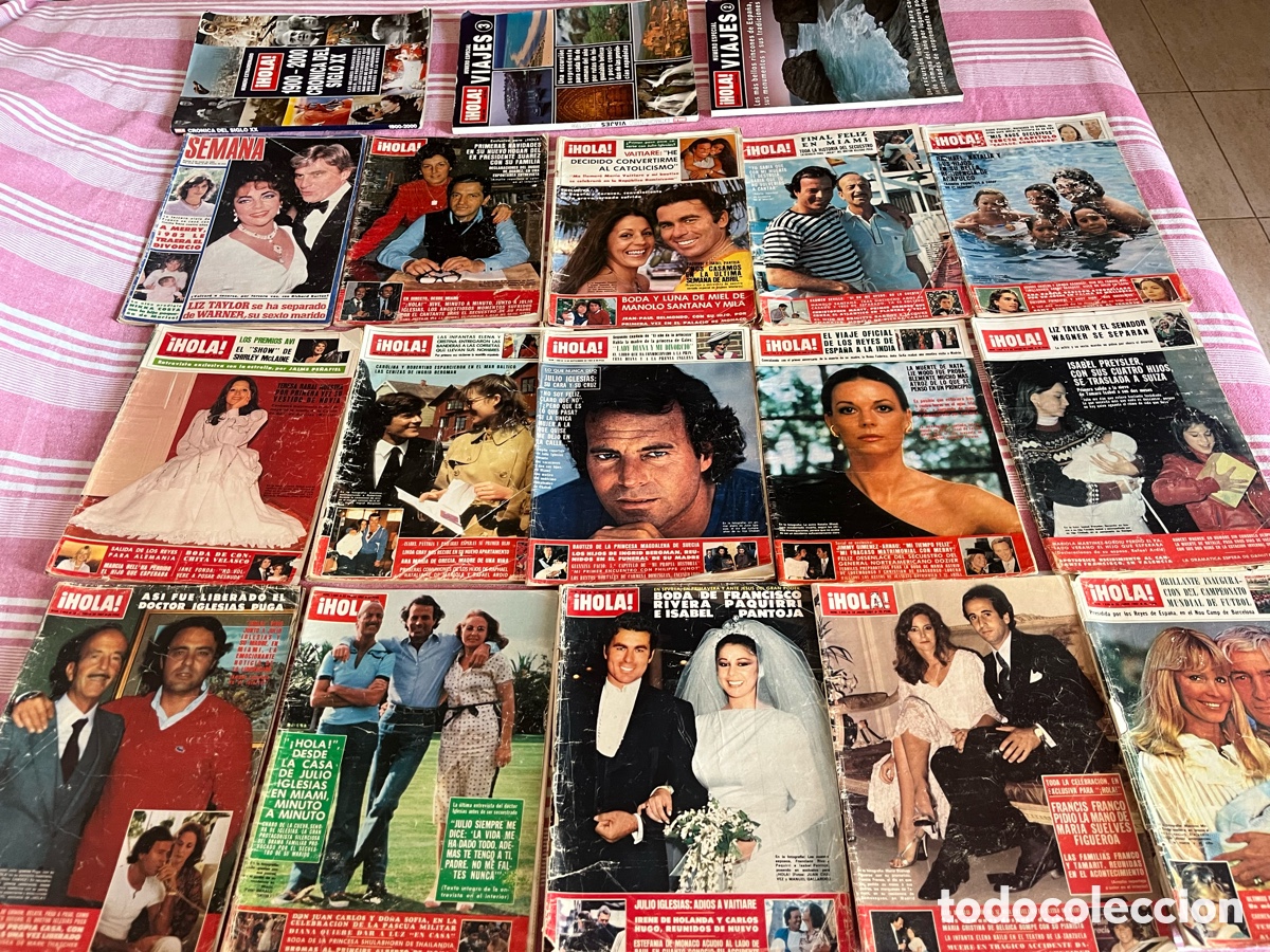 Coleccionismo de revistas y peri&oacute;dicos: Lote 18 revistas antiguas &iexcl;HOLA! - Bodas, famosos y Casa Real