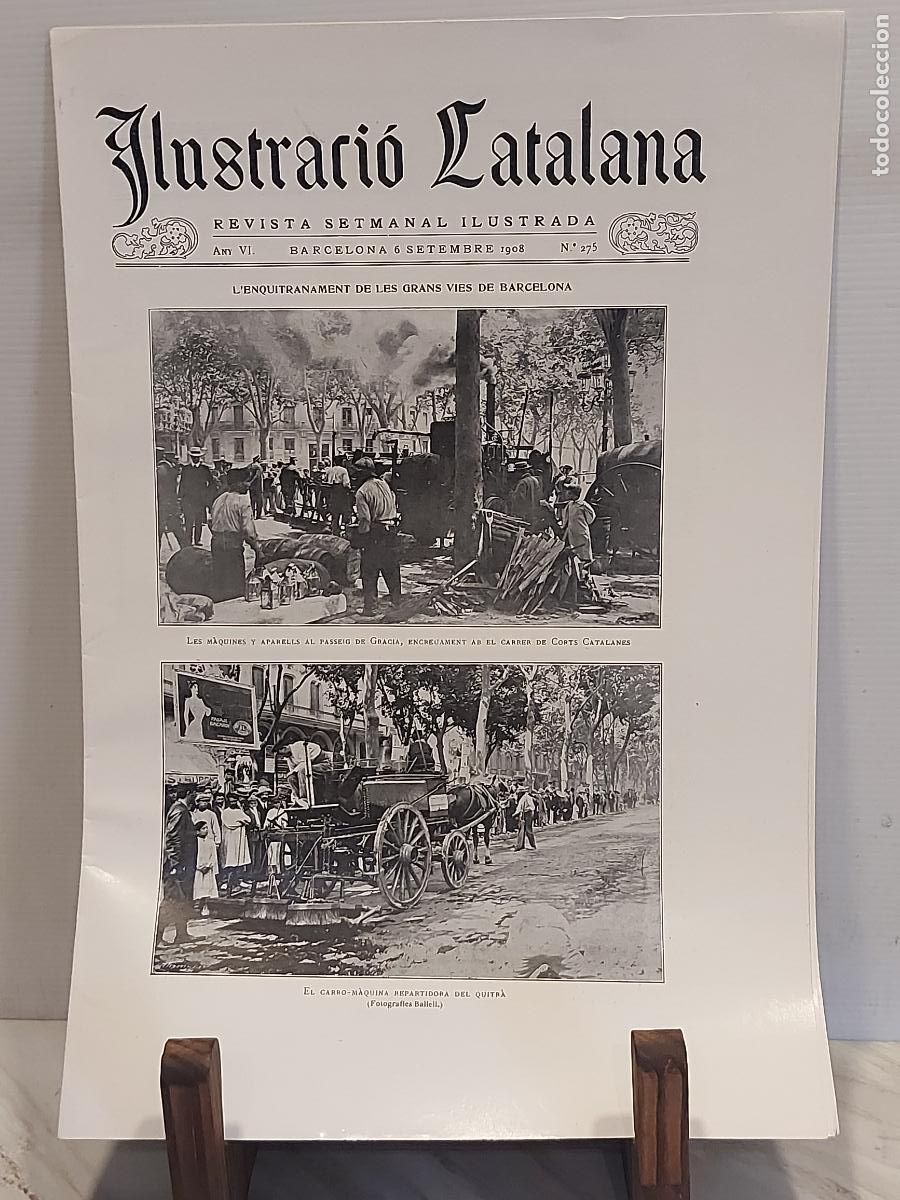 Coleccionismo de revistas y peri&oacute;dicos: ILUSTRACI&Oacute; CATALANA N. 275 | 6 SETEMBRE 1908 | ENQUITRANAMENT DE BARCELONA | EXCEPCIONAL