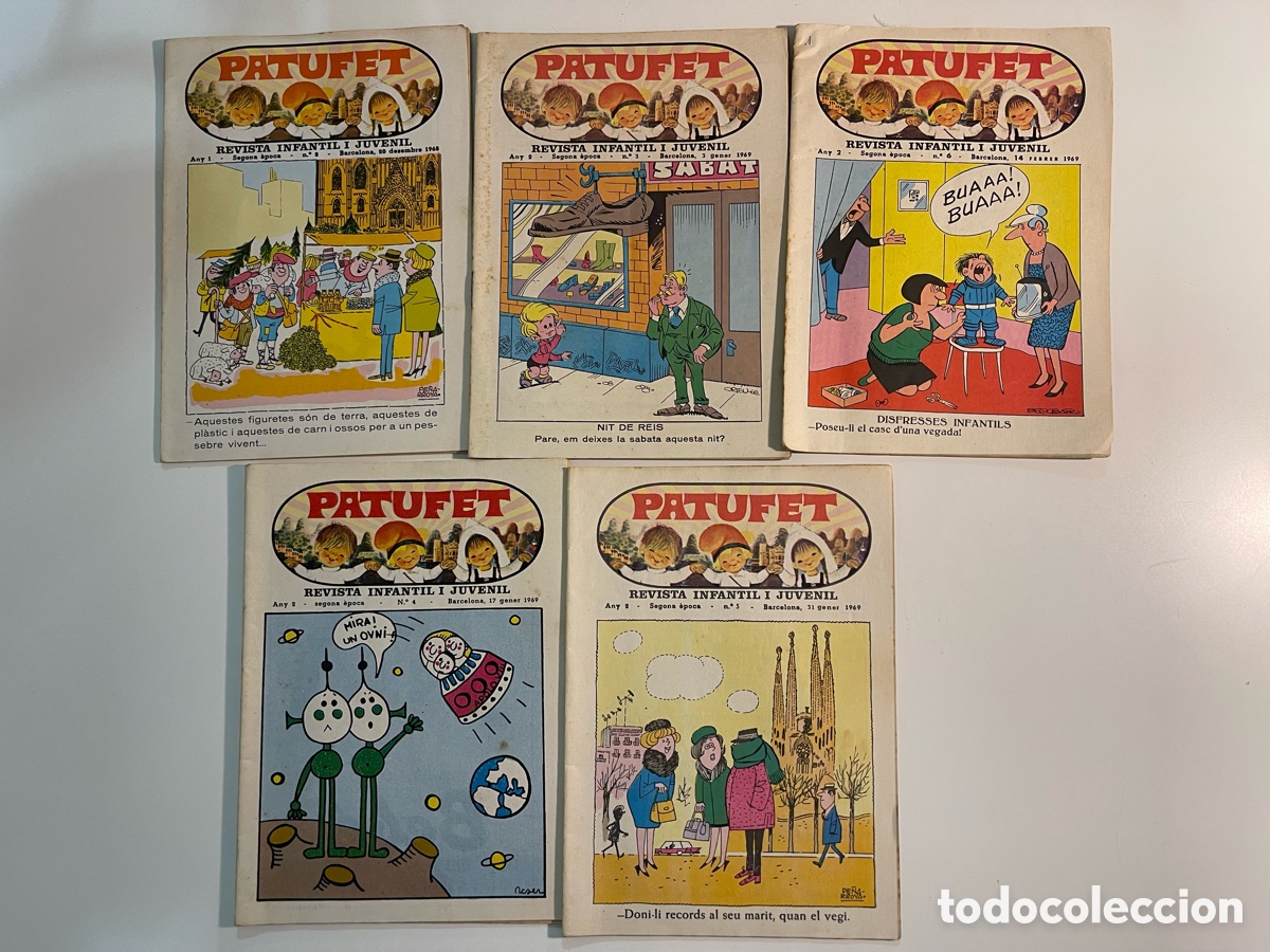 Coleccionismo de revistas y peri&oacute;dicos: lote PATUFET , revista infantil i juvenil. Any 2 Segona &Egrave;poca. NUMEROS 2 a 6, 8 a 15 i 18, 1968-69