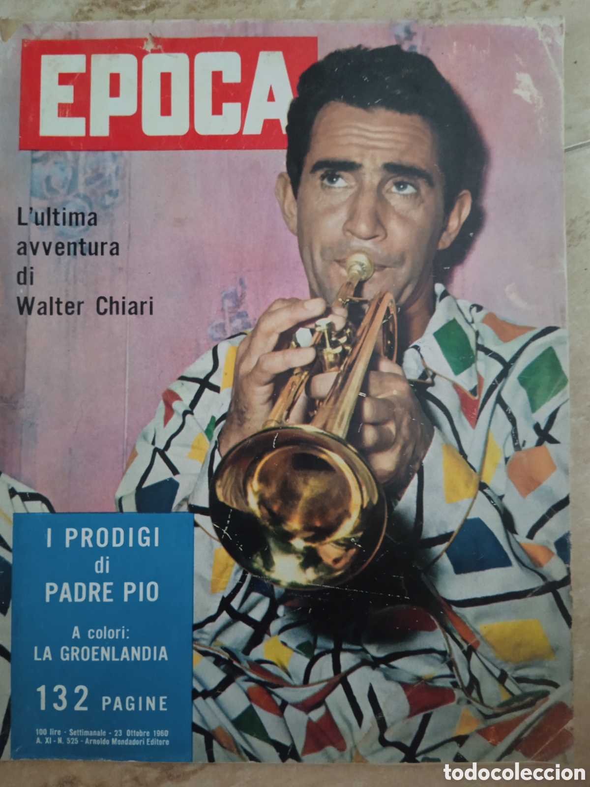 Coleccionismo de revistas y peri&oacute;dicos: Revista Epoca en italiano octubre '60 Los Prodigios del Padre P&iacute;o Groenlandia Nino Farina