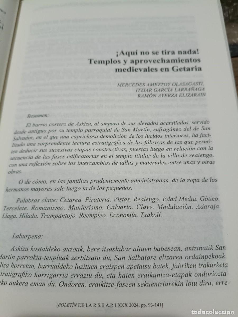 Coleccionismo de revistas y peri&oacute;dicos: TEMPLOS Y APROVECHAMIENTOS MEDIEVALES EN GETARIA. REAL SOCIEDAD BASCONGADA DE AMIGOS DEL PA&Iacute;S 2024