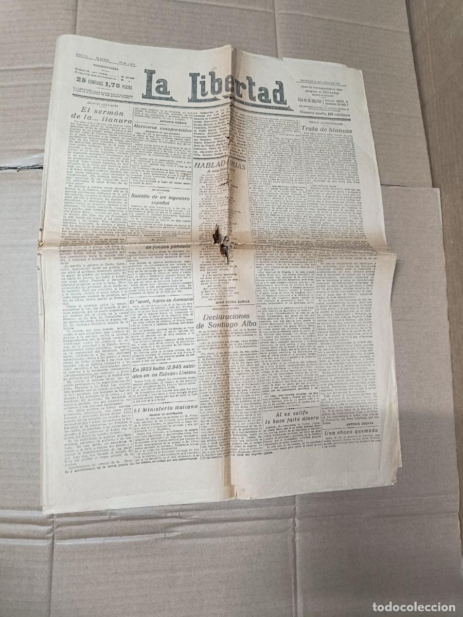 Coleccionismo de revistas y peri&oacute;dicos: ANTIGUO PERIODICO DE 1924, LA LIBERTAD. EXILIO DE UNAMUNO, CRIMEN EXPRESO DE ANDALUCIA -P28