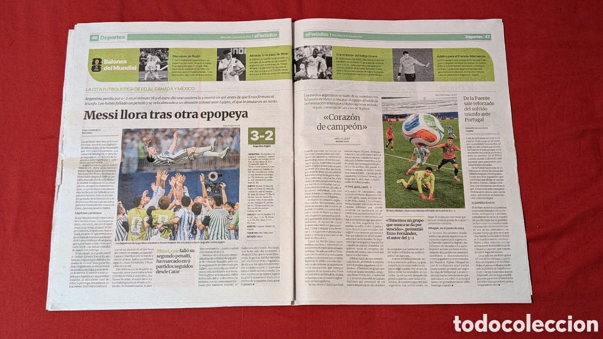 Coleccionismo de revistas y peri&oacute;dicos: El Peri&oacute;dico. FIFA WORLD CUP 2026. Lionel Messi. Argentina. Copa del Mundo. Mundial 2026