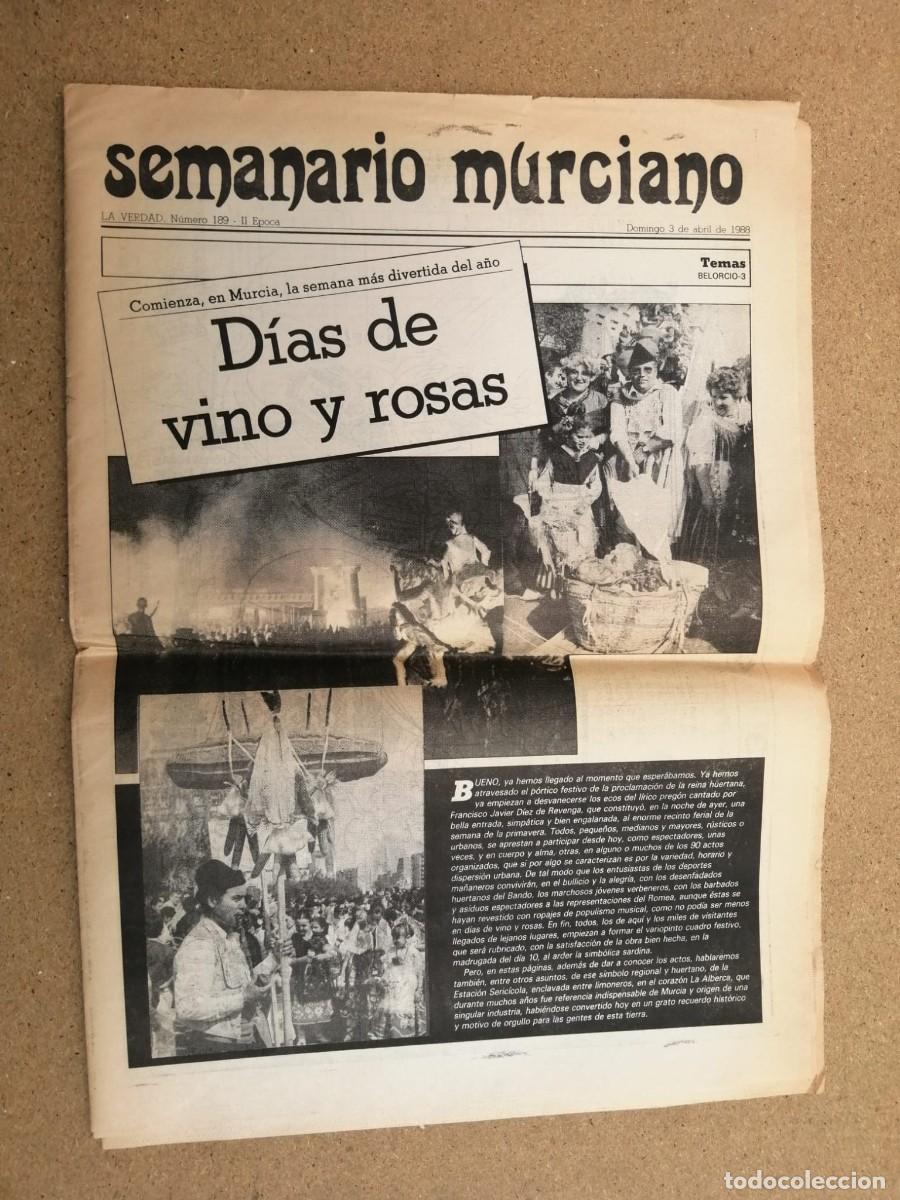 Coleccionismo de revistas y peri&oacute;dicos: SEMANARIO MURCIANO (LA VERDAD 3 ABRIL 1988) COMIENZA EN MURCIA LA SEMANA MAS DIVERTIDA DEL A&Ntilde;O