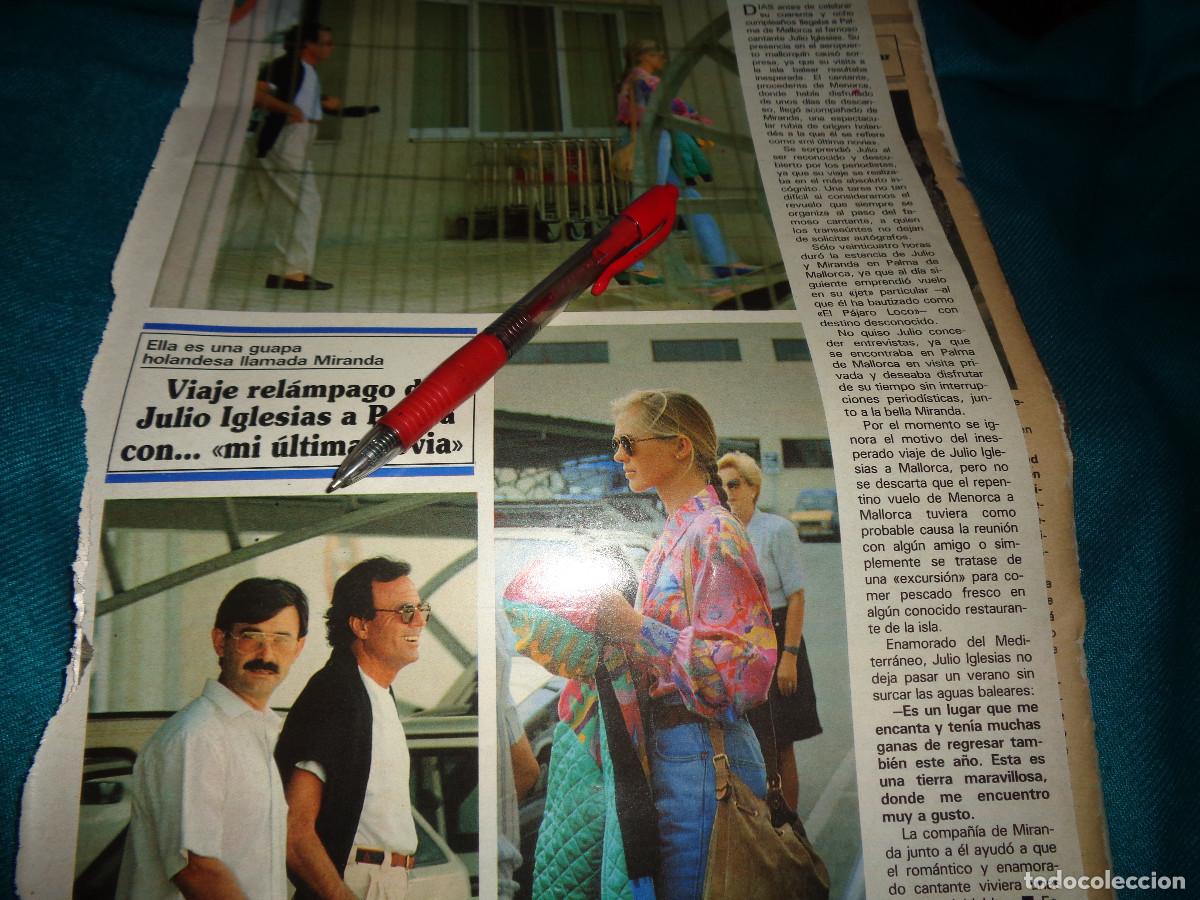 Coleccionismo de revistas y peri&oacute;dicos: RECORTE : VIAJE DE JULIO IGLESIAS CON MIRANDA. SEMANA, SPTBRE 1991